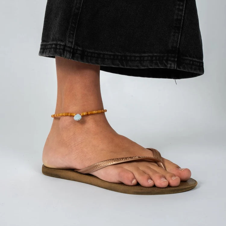 Amber Shell Tide Anklet