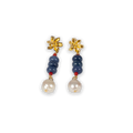 Gold Hibiscus Drop Earrings