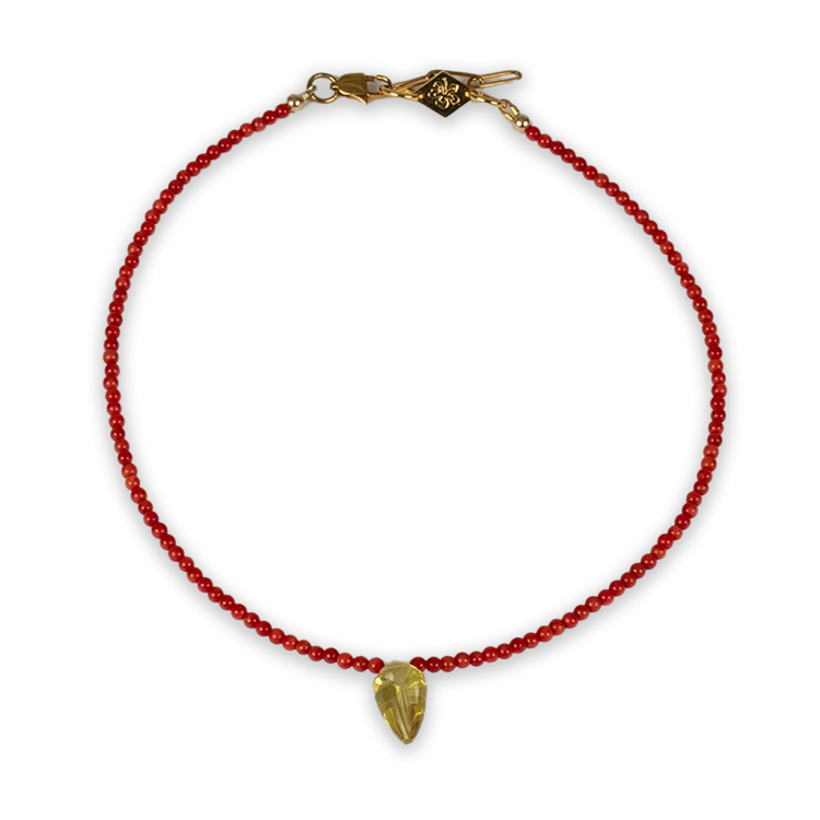 Lemon Quartz Shell Necklace