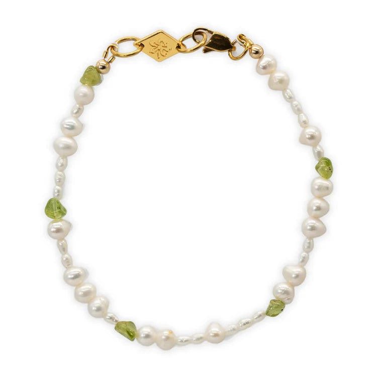 Peridot Pearl Anklet