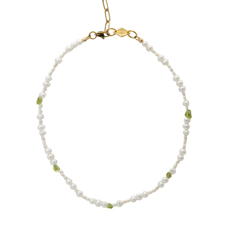 Peridot Pearl Necklace